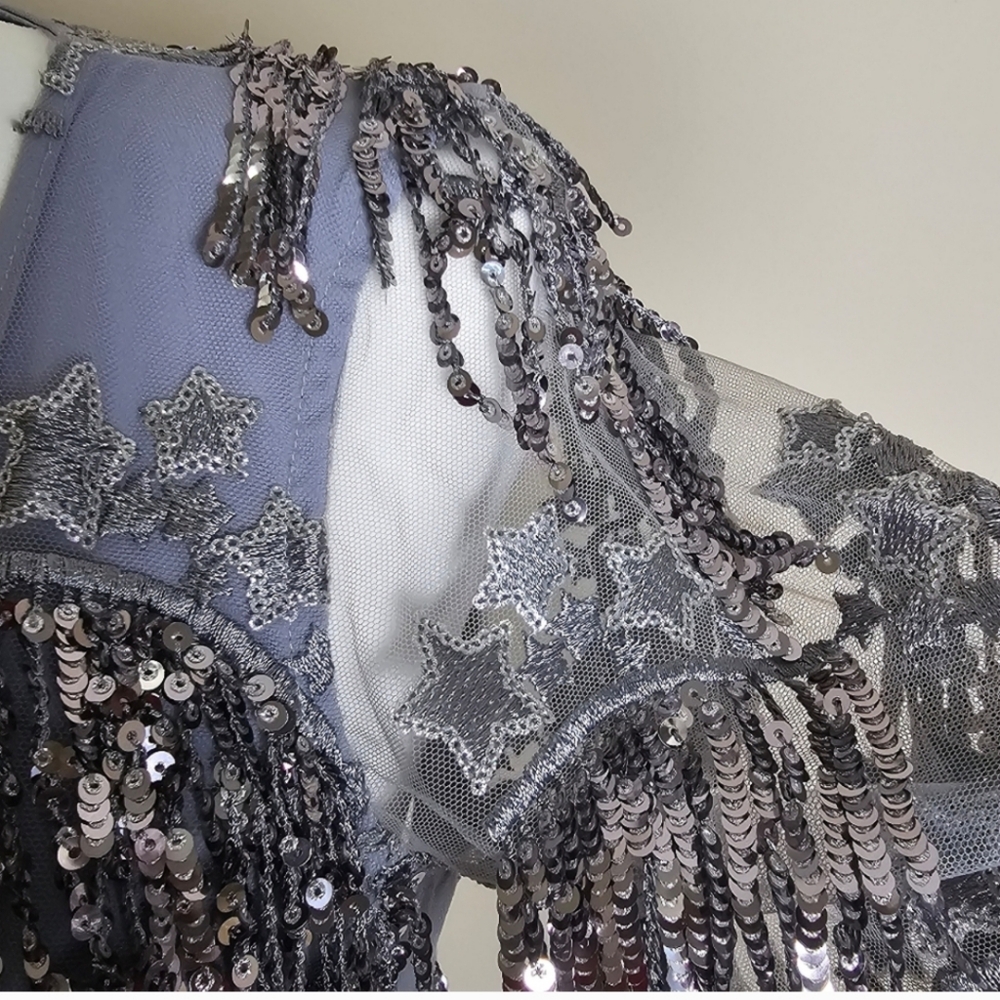 For Love & Lemons - Etoile Sequin Fringe Dress, SZ S, in excellent condition - Picture 9 of 14